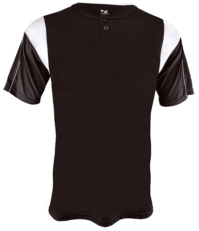 Customized Sports Jersey - Badger Pro Placket Baseball Jersey (Black/White)